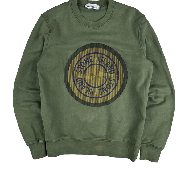 Stone Island 2021 Green 3D Rubber Logo Sweatshirt - Small