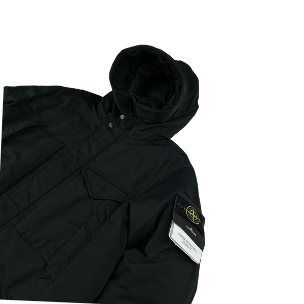 Stone Island 2022 Black Opaque Nylon Twill Down TC Puffer - Medium