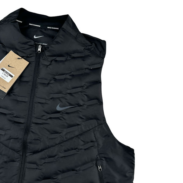 Nike Black Therma Fitted Down Filled Zipped Gilet - Large