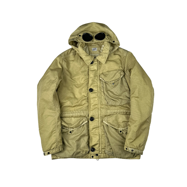 CP Company Yellow M Bossed Quilted Goggle Jacket - Medium