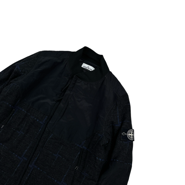Stone Island 2016 House Check Dormeuil Cloth Nylon Metal Primaloft Bomber Jacket - Large