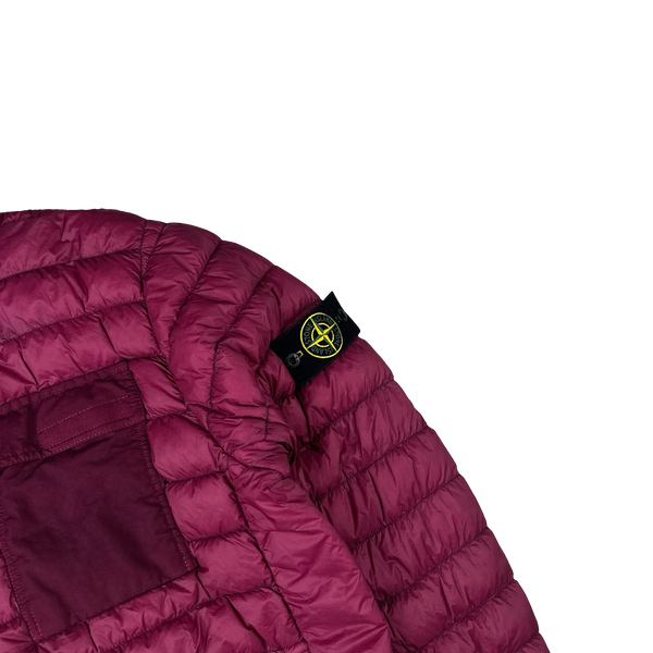 Stone Island 2018 Burgundy Micro Yarn Down Puffer Overshirt - 3XL