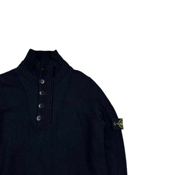 Stone Island 2008 Navy Wool High Neck Pullover Jumper - Large