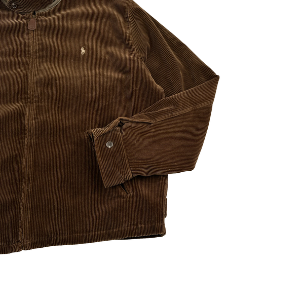 Ralph Lauren Brown Corduroy Cotton Lined Zipped Jacket - XL