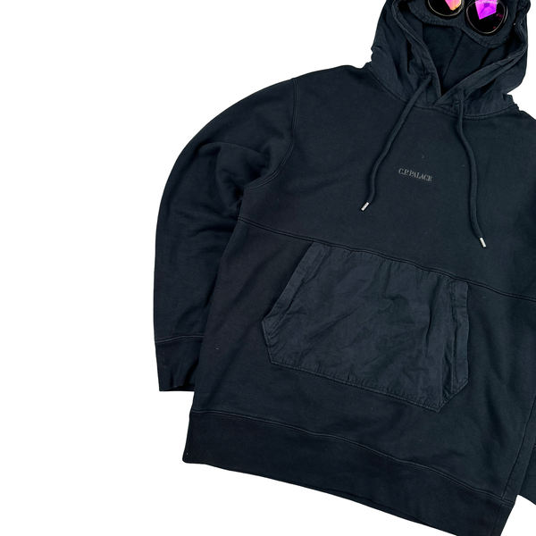 CP Company x Palace Navy Spellout Goggle Hoodie - Large