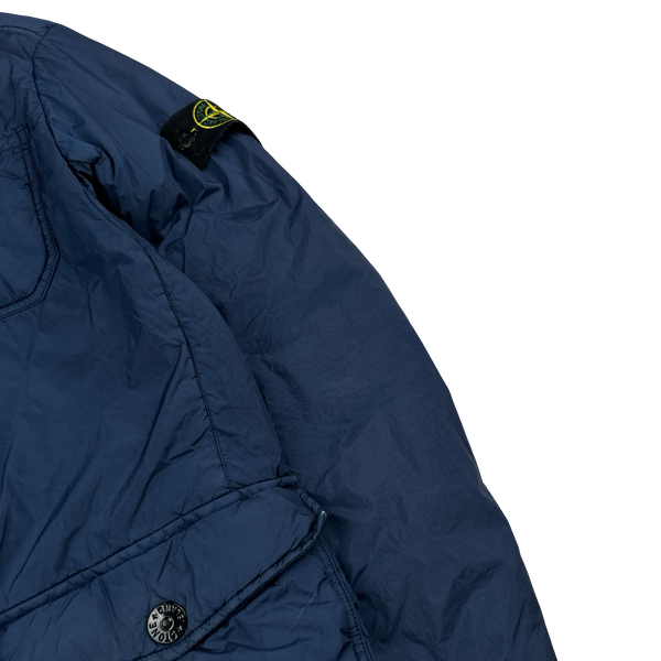 Stone Island Navy Garment Dyed Crinkle Reps Blazer - Small