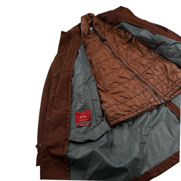 CP Company 50 Fili Brown Double Lined Trench Coat - Large