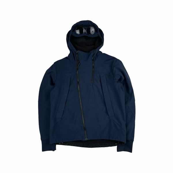 CP Company Navy Soft Shell Goggle Asymmetric Zip Jacket - Medium