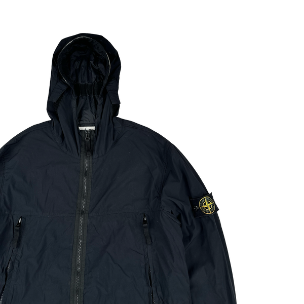 Stone Island 2021 Navy Skin Touch Nylon Hooded Jacket - Medium