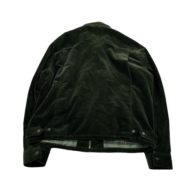Ralph Lauren Heavy Emerald Green Corduroy Cotton Lined Zipped Jacket - XXL