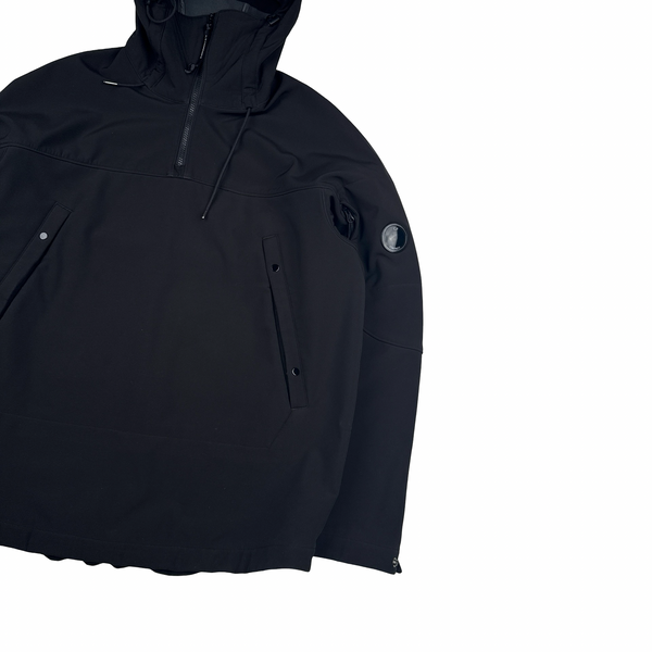 CP Company Black Fleece Lined Soft Shell Lens View Smock Jacket - Large