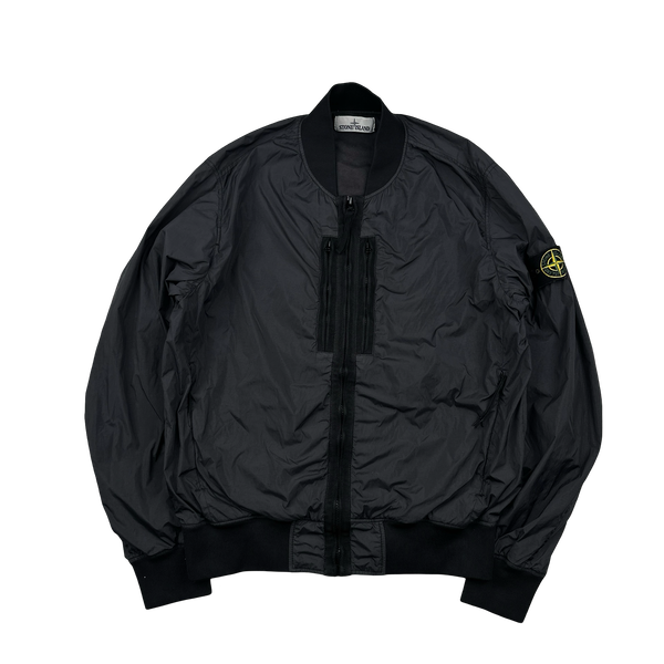 Stone Island 2017 Black Garment Dyed Crinkle Reps Jacket - Medium