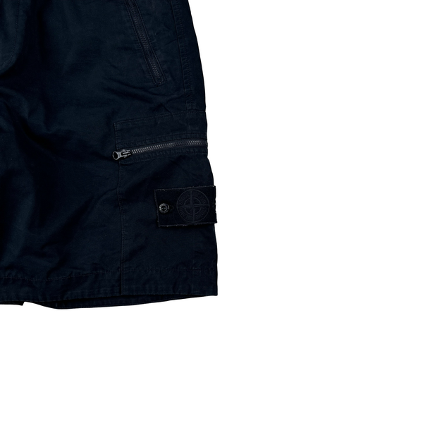 Stone Island 2024 Ghost CO Fit Navy Cargo Shorts - 32"