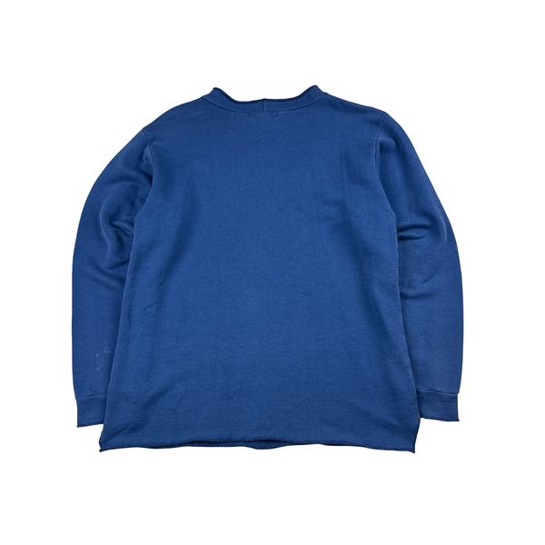 Stone Island 90’s Blue Spellout Cotton Crewneck Jumper - Medium
