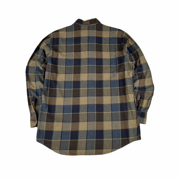 CP Company Brown Blue Squared Cotton Shirt - Large