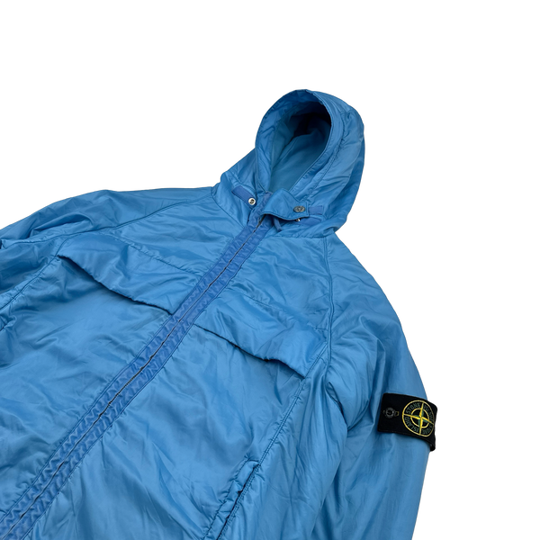 Stone Island AW2000 Baby Blue Vintage Fleece Lined Nylon Jacket - Medium