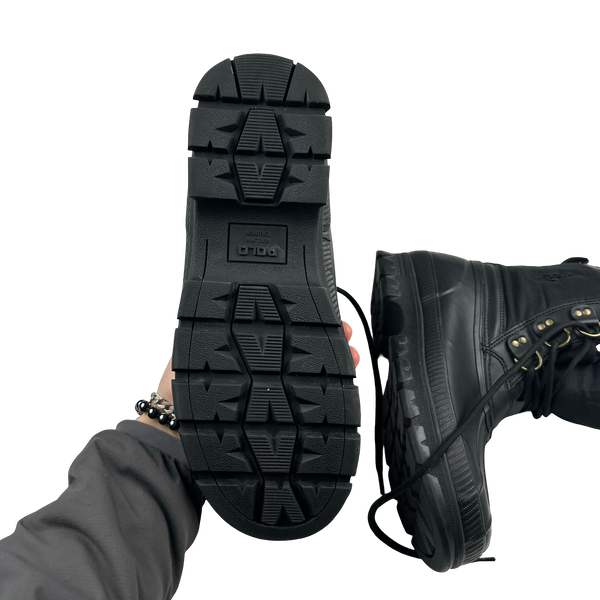 Ralph Lauren Polo Black Winter Laced Boots - UK 9