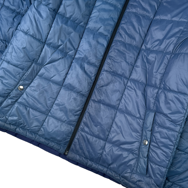 Prada Blue Reversible Triangle Tab Zipped Puffer Jacket - XL