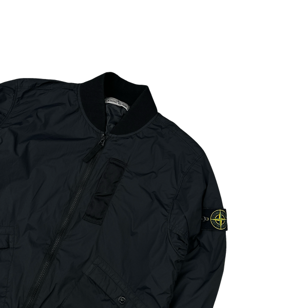 Stone Island 2024 Black Skin Touch Jacket Nylon Primaloft Bomber Jacket - Small