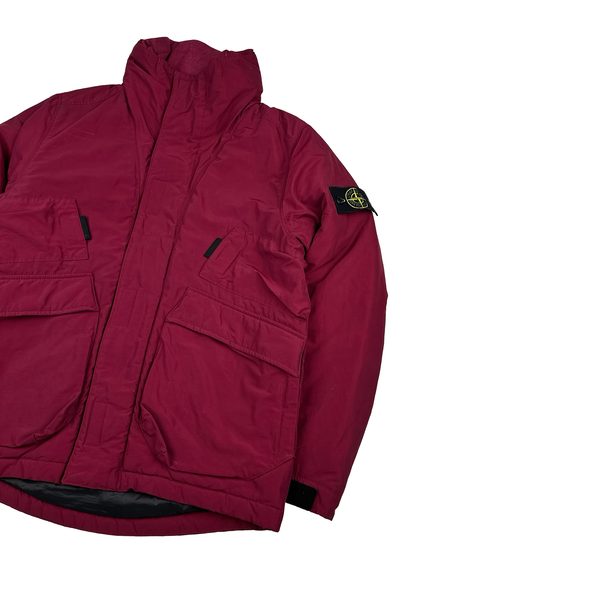 Stone Island 2018 Burgundy Micro Reps Primaloft Lined Jacket - Small