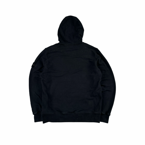 Stone Island 2020 Black Cotton Pullover Hoodie - Large