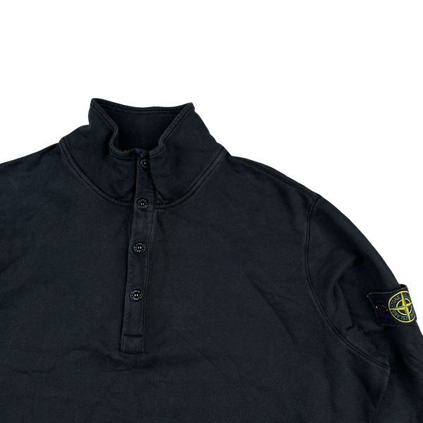Stone Island 2014 Black Cotton Quarter Zip Jumper - 3XL