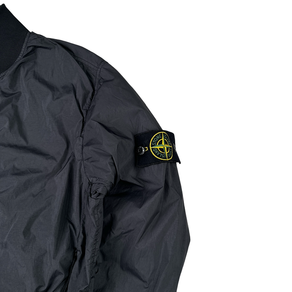 Stone Island 2017 Black Garment Dyed Crinkle Reps Jacket - Small
