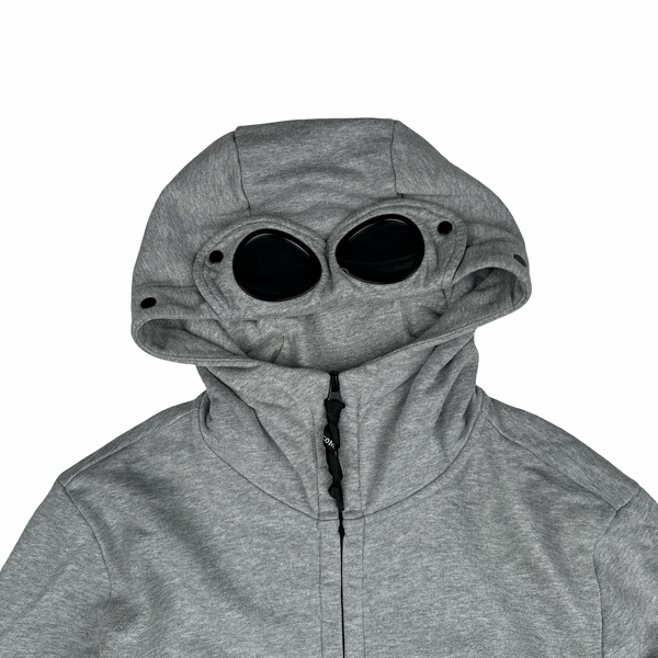 CP Company Grey Cotton Goggle Hoodie - Medium