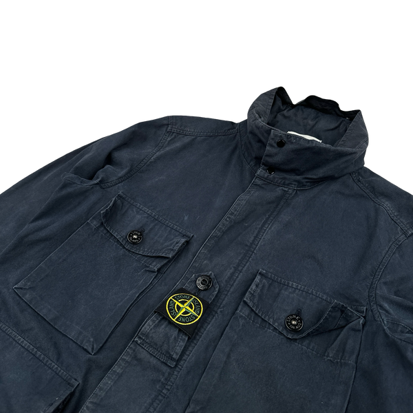 Stone Island 2020 Navy Cotton Cordura Centre Badge Field Jacket - Small