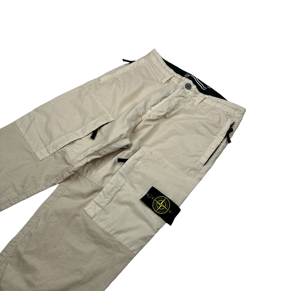 Stone Island 2020 Mussola Panel Beige Cargo Trousers - 30"
