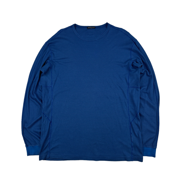 Stone Island 2018 Shadow Project Blue Grid Long sleeve T Shirt - Medium