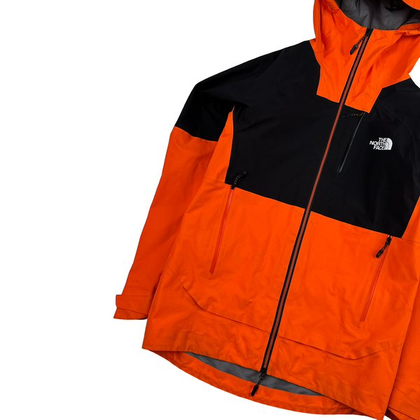 North Face Orange Gore Tex Colour Block Hooded Jacket - Small