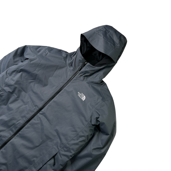 North Face Grey Dryvent Waterproof Long Padded Jacket - Large