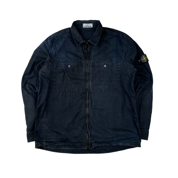 Stone Island 2016 Navy Garment Dyed Overshirt - XXL