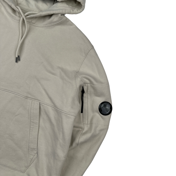 CP Company Beige Cotton Lens Viewer Pullover Hoodie - Large