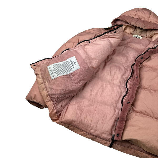 Stone Island 2016 Pink Crinkle Reps Down Puffer Jacket - 3XL