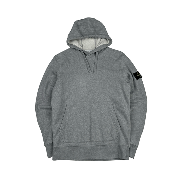Stone Island 2021 Light Grey Pullover Cotton Hoodie - Small