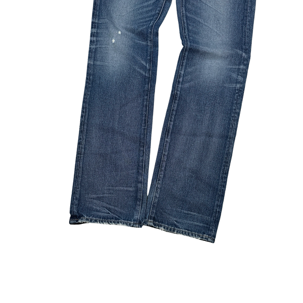 Evisu White Back Pocket Logo Mid Wash Jeans - 30"