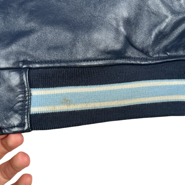 Avirex Classic Leather Spell out Bomber Jacket - XXL