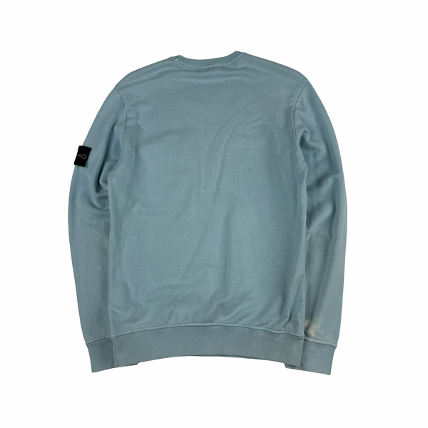 Stone Island 2017 Baby Blue Cotton Crewneck Sweatshirt - Small