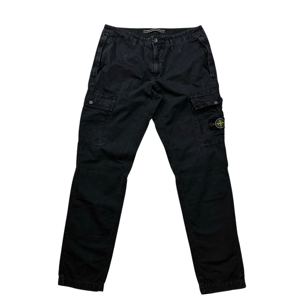 Stone island black cargo 2025 trousers