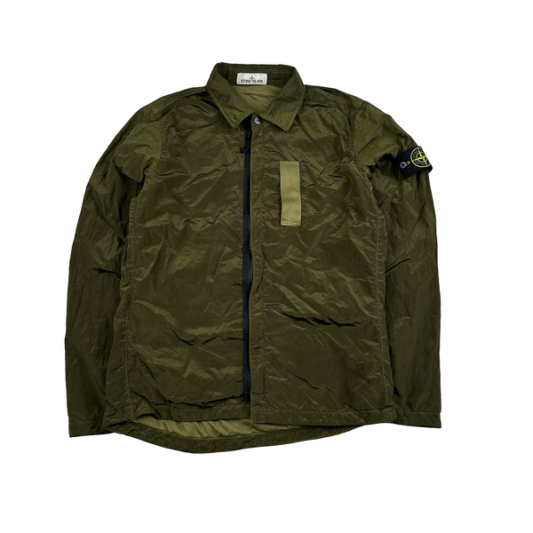 Stone Island 2017 Green Nylon Metal Shimmer Overshirt - Medium