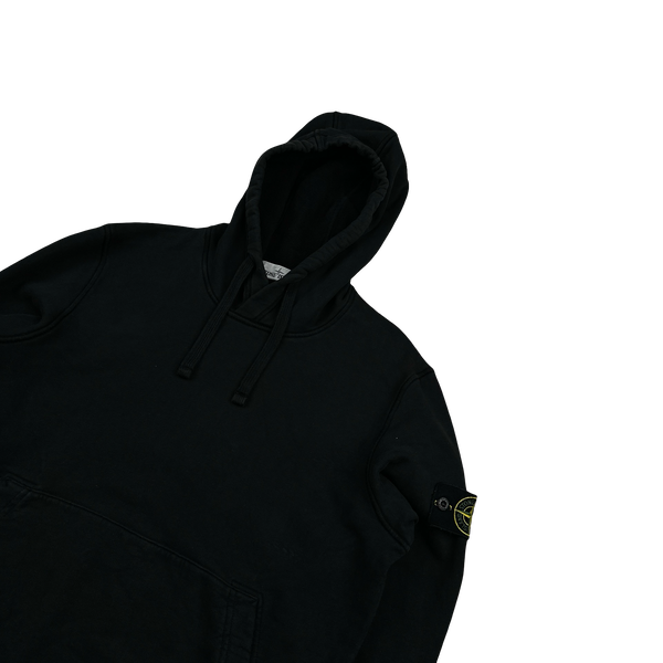 Stone Island 2022 Black Pullover Cotton Hoodie - Small