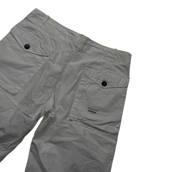 Stone Island X Nokia White Bermuda Shorts - 34"