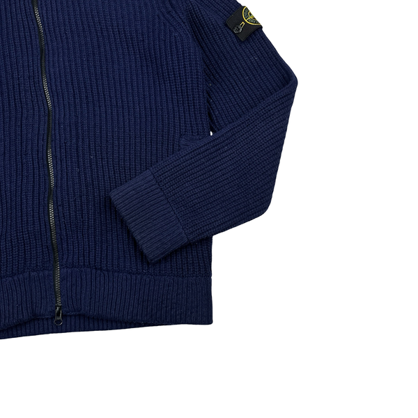 Stone Island 2014 Navy Wool Dutch Rope Lined President Knit Knit - XL