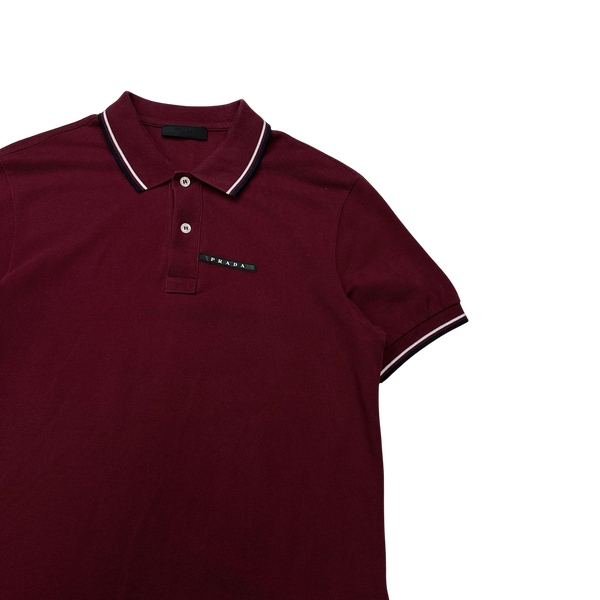 Prada Burgundy Cotton Polo Shirt - Medium