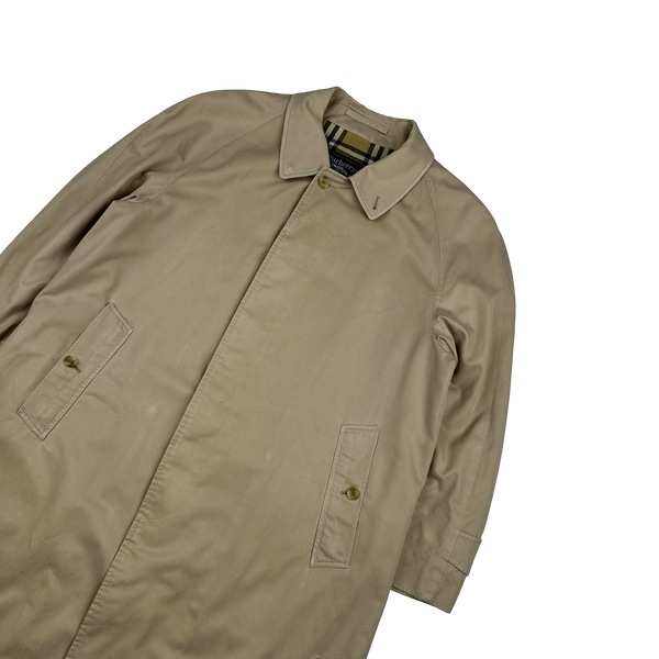 Burberry Nova Check Lined Cotton Long Jacket - Medium