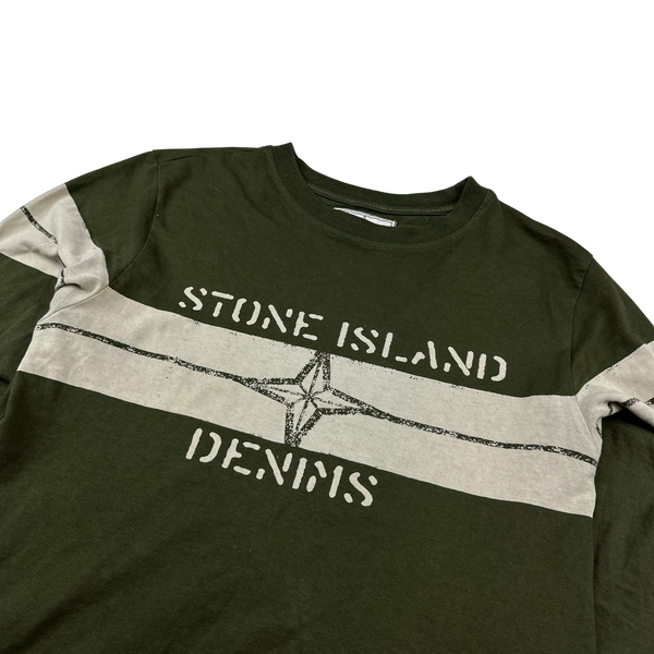 Stone Island 2007 Denims Cotton Long Sleeve Spellout Shirt Small Mat s Island