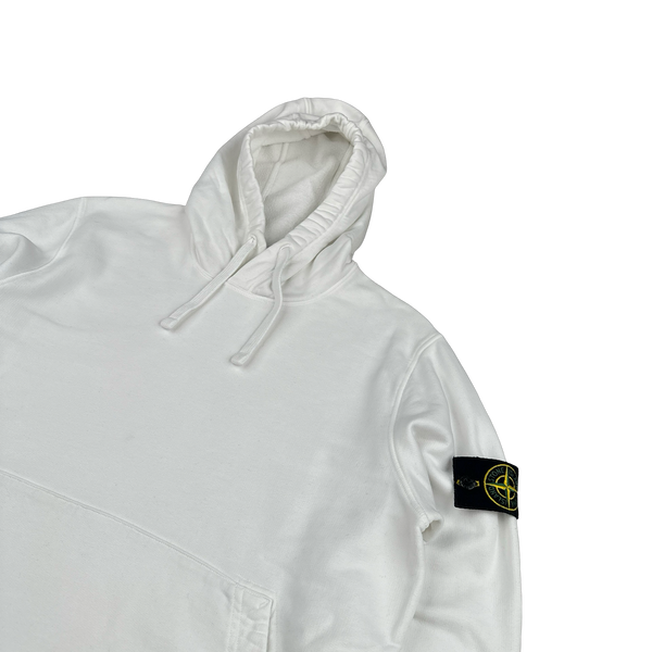 Stone Island 2022 White Pullover Cotton Hoodie - Medium