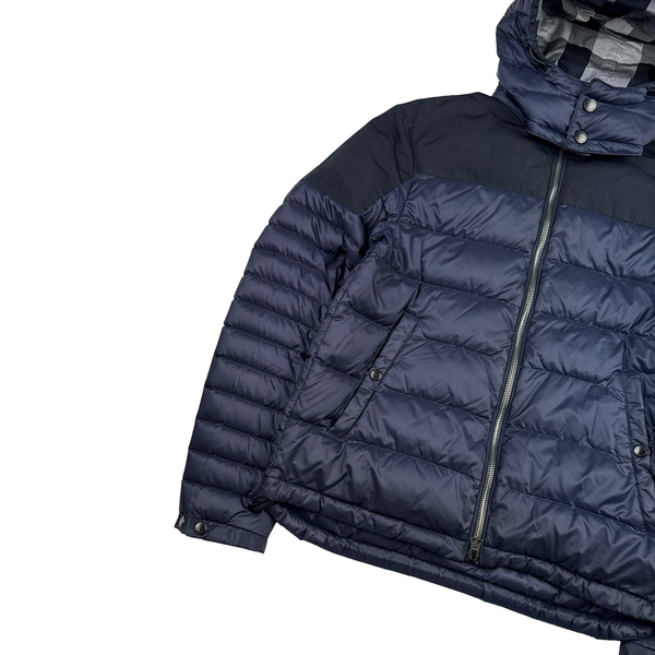 Burberry Navy Down Filled Hooded Puffer Jacket - Medium